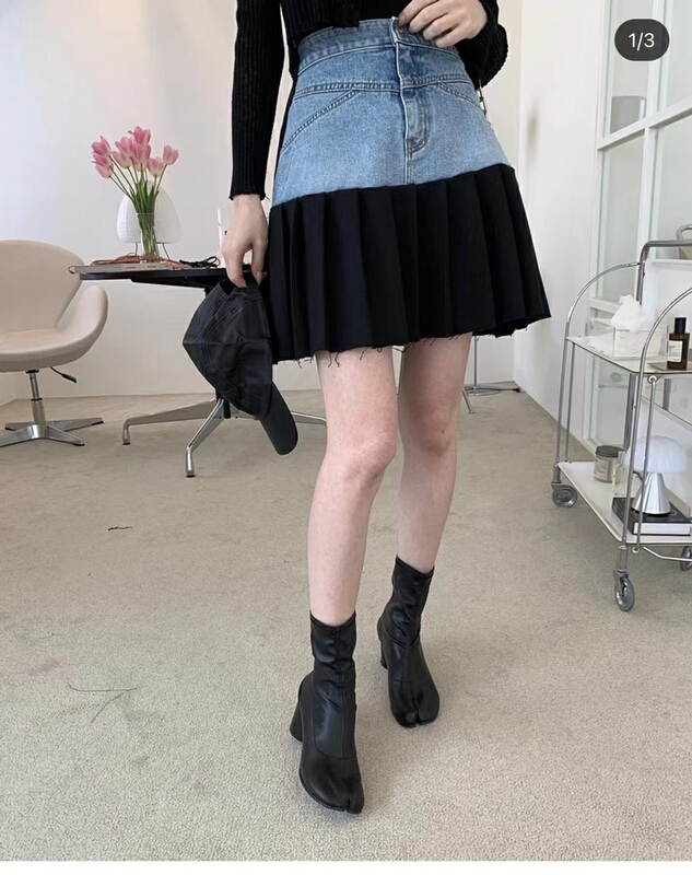 [Yulia] stitched fashion high waist skirt 2262\lsw