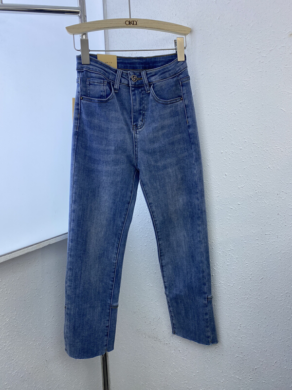 Original price 56.40! [okd] Korean straight casual slim jeans 2035\zxl