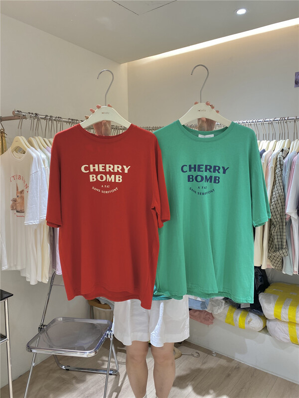 [we are young] Korean round neck letter printed ins short sleeve T-shirt 117\zxx