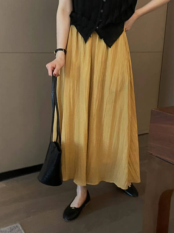 [the nice] pure color elastic waist simple skirt a5100\hjy
