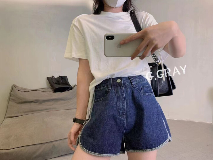 [g.gray] simple and versatile Korean denim shorts ys1-6592\l