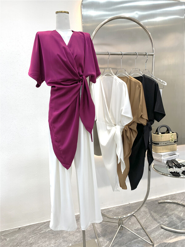 [Linna] high waist slim versatile wide leg casual pants ys1-90126\zxx