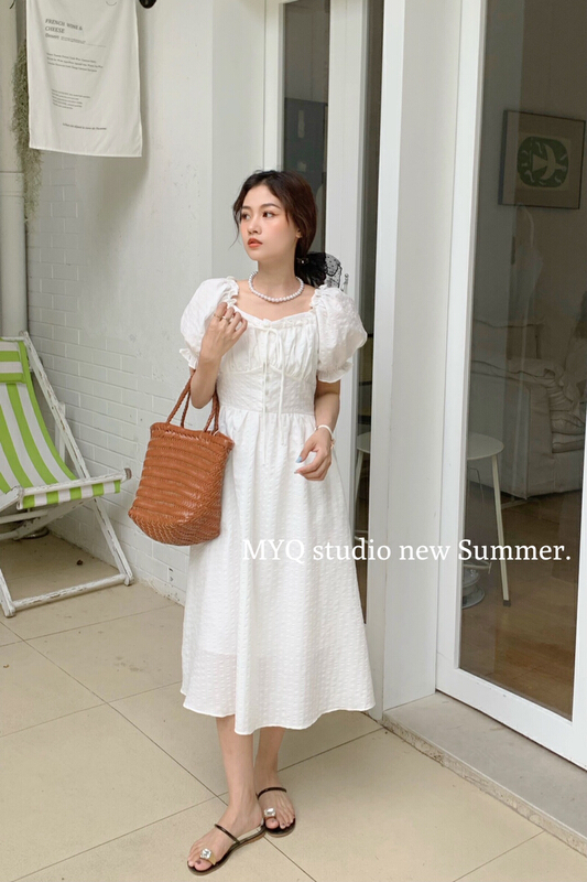 [m.yqueen] gentle square neck dress 6852\\cl