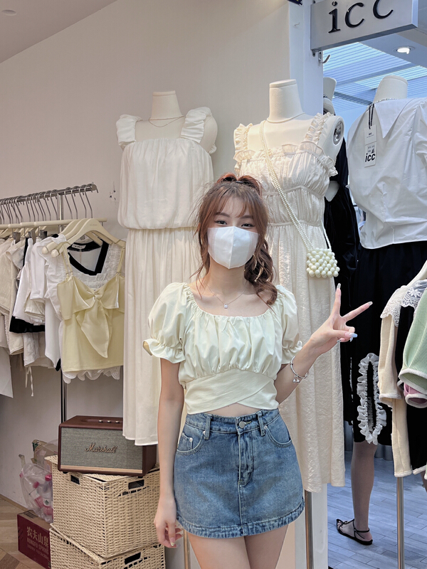 [as] little woman's back strap design shirt 2275\hjy