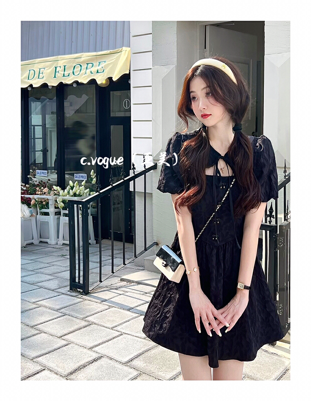 [c.vogue] French advanced three-dimensional flower waist dress 3932\pcz