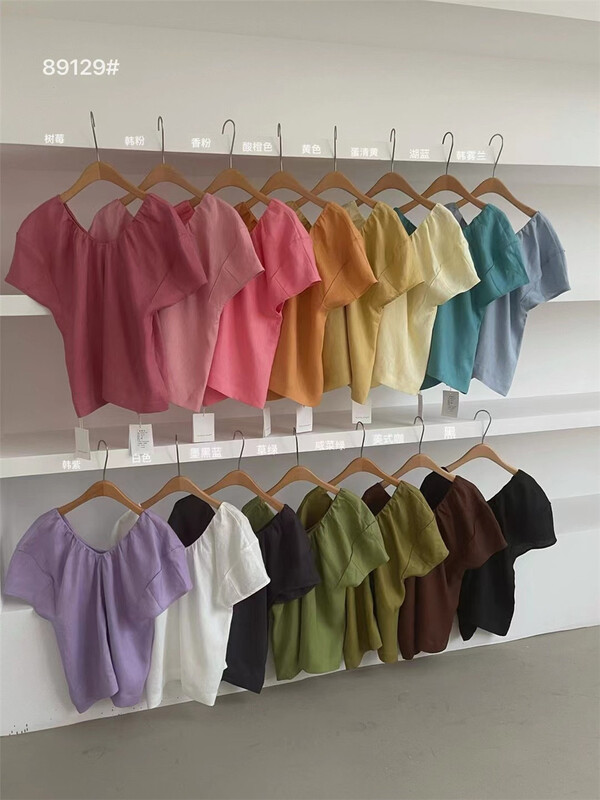 [wanna] Korean solid color Tiansi shirt 89129\zxl