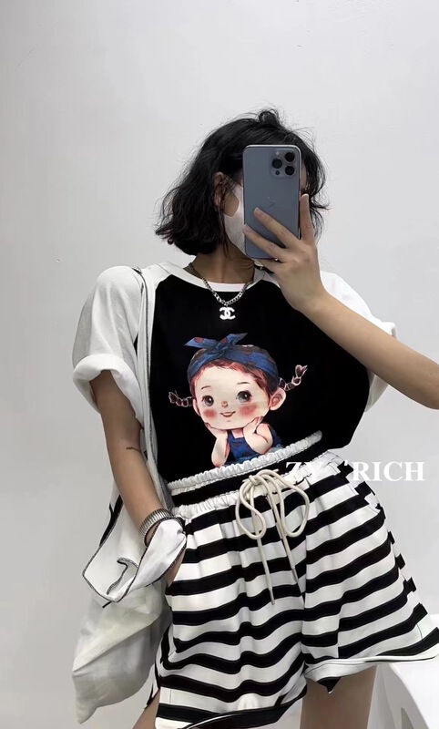 [ZY] graphic print Pullover short sleeve T-shirt ys1-528\wtt