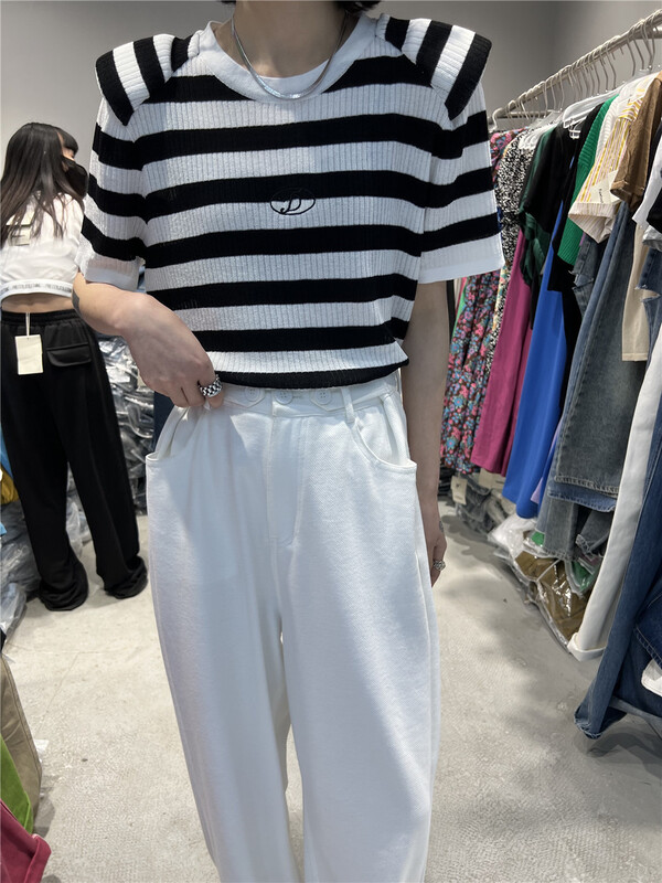 【D+（AIT.)】 Fashion simple stripe letter shirt 0833\ozq
