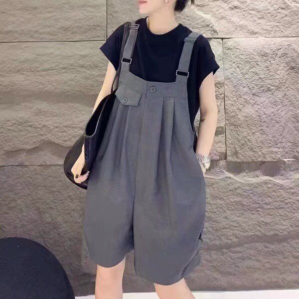 [Xiangli] fashion aging short sleeve T-shirt + suspender suit 9088-1\pcz