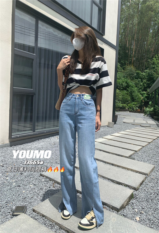 [suxinlan /youmo] Korean personalized label loose fitting jeans 13665\cqw