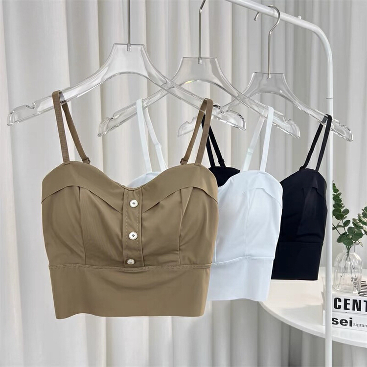 [Gangan] ice silk button integrated bra vest / suspender 2295\cl