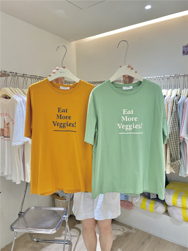 [we are young] Korean simple letter printed short sleeve T-shirt 118\zxx