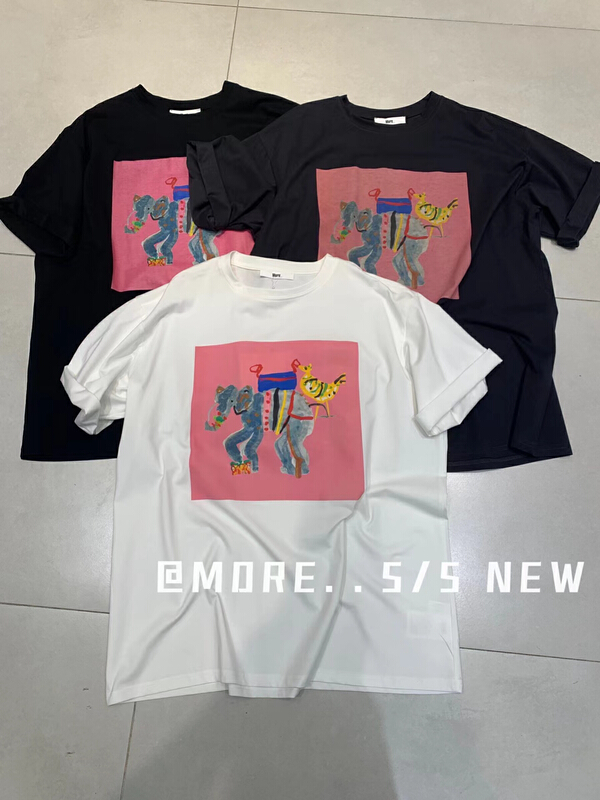 [more] fashion elephant casual printed short sleeve T-shirt 88193\ozq