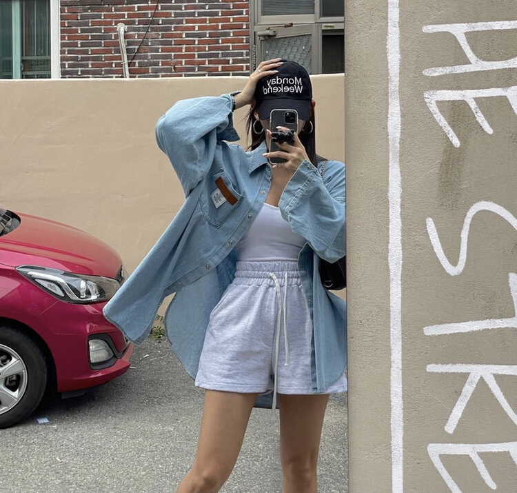 [Yulia] fashion loose label denim coat 2253\lsw
