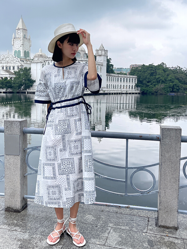 [neihe] Vintage drawstring dress 22322\jhy