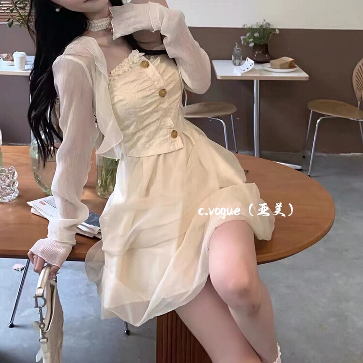 [c.vogue] Korean soft ruffled sun protection shirt 3967\pcz