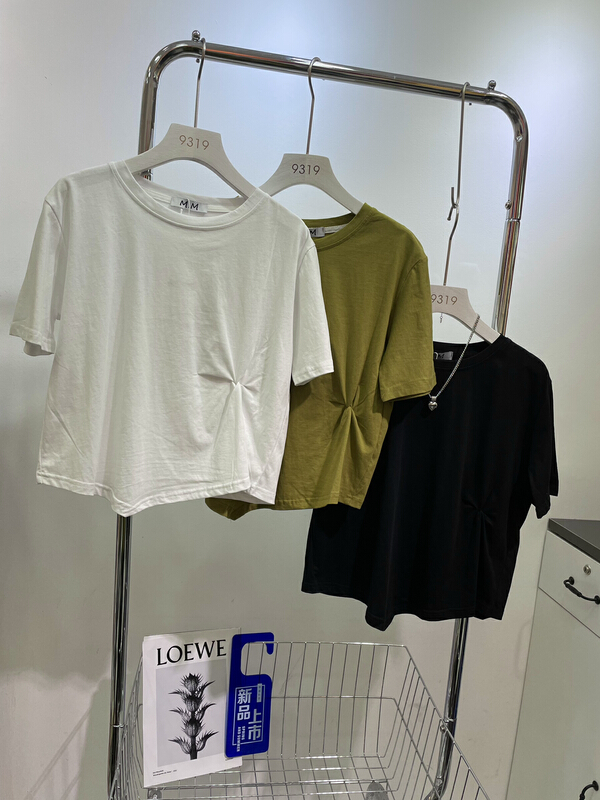 [M.M] simple kink design Short Sleeve T-shirt 8151\l