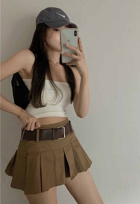 [d.ffstudio] high waist pleated skirt (with belt) 1252\wtt