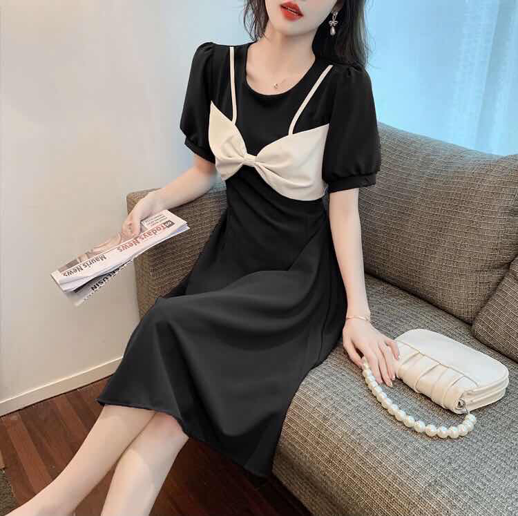 Original price 45.12! [Xiangli] French fake two piece fashion dress 8883\pcz