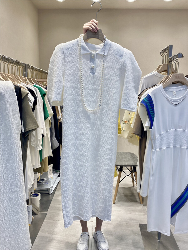 【K】 Fresh and simple bubble sleeve dress (with chain) ys2-5235\jj