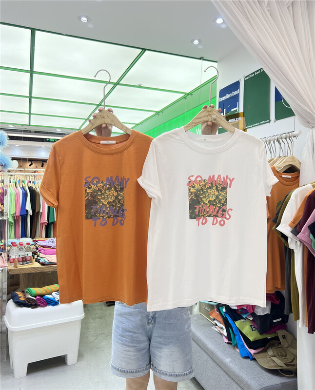 [1986] printed loose fit versatile short sleeve T-shirt f2400\lsl