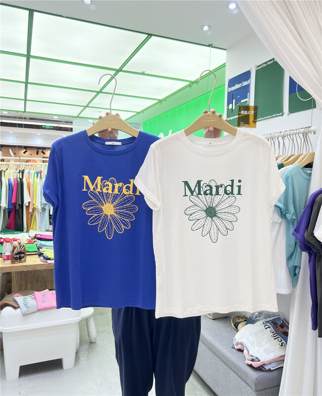 [1986] simple casual sunflower loose short sleeve T-shirt f3802\lsl