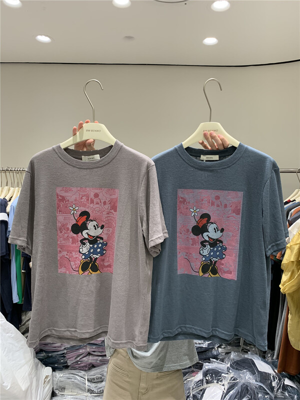 [benwo] Mickey printed retro versatile short sleeve T-shirt ct06167\cls