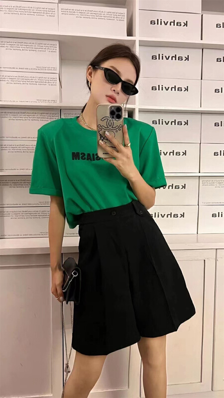 [al] short sleeve T-shirt with hollow letters printed on the back 3302\wpl