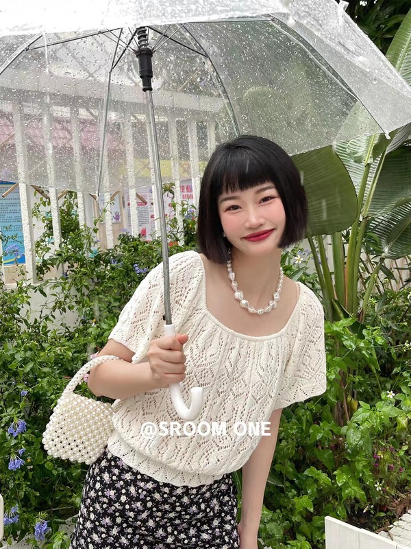 [s.room] ladies' hook flower versatile shirt 7118\lsl