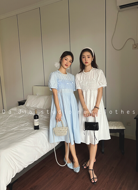 Original price 77.83! [Dajia] Korean loose mesh stitched dress 22336\zxx