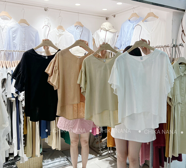 [chika.nana] fresh and simple Ruffle shirt 2275\jj