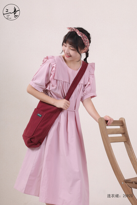 [original of three plain clothes] simple temperament, retro literary dress 25923