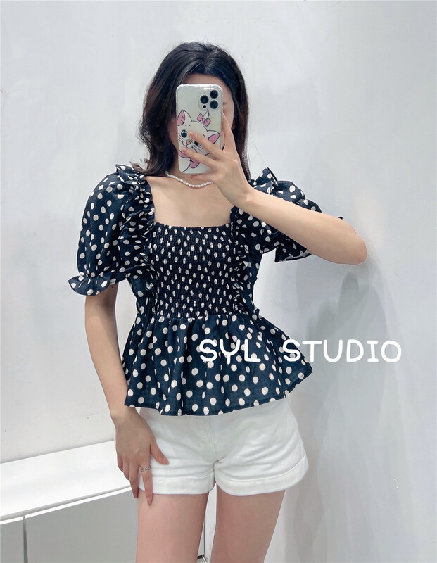 [SYL] wave point square neck comfortable shirt 5295\l
