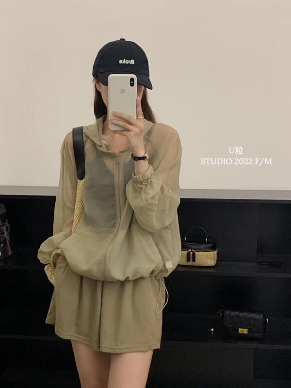 [U grain] Hooded zip loose shirt 5852\hbx