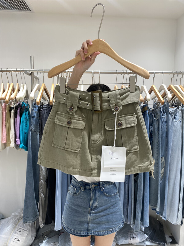 [o not 1] Korean simple slim skirt pants (with belt) n091\lsw