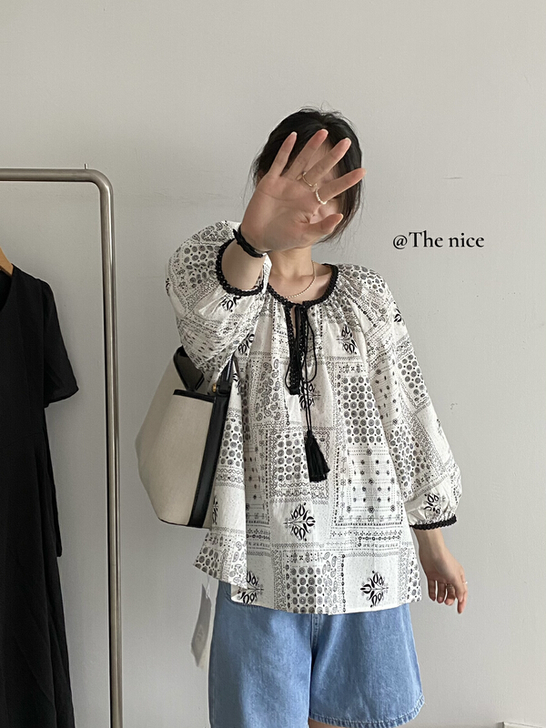 [the nice] retro fashion ethnic style shirt a9300\hjy