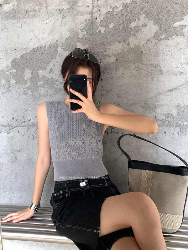 [neihe] Korean basic vest T-shirt 22365\jhy