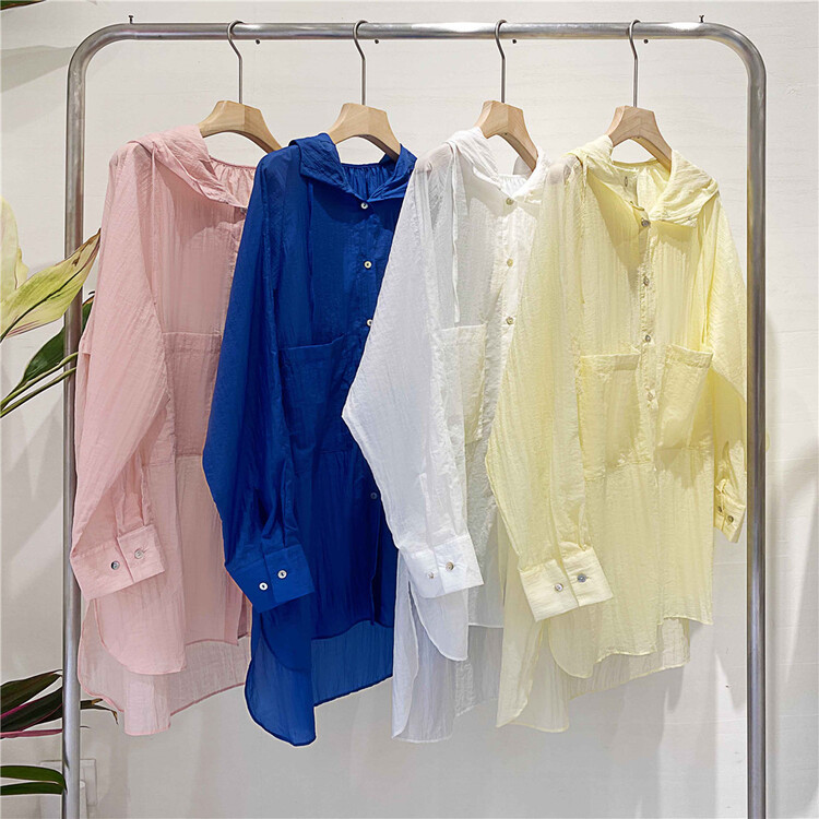 [Dazzi Daji] casual loose breasted hooded sunscreen shirt a900031\jj