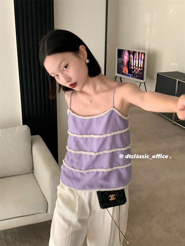 [DT class] fashion vest / sling with rough edge 4776\xyj