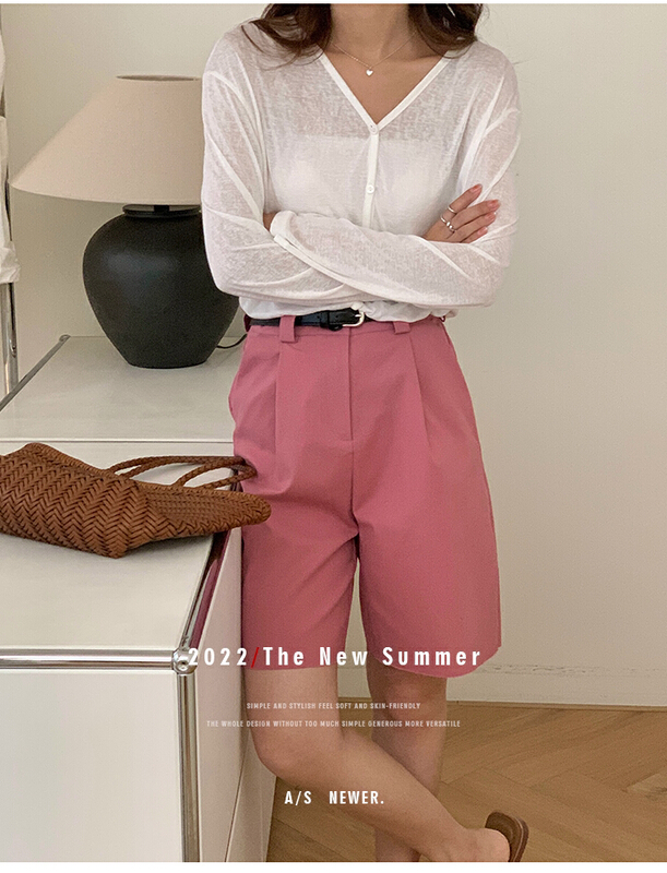 [the mind] Korean V solid color thin knitted cardigan 60561\jhy