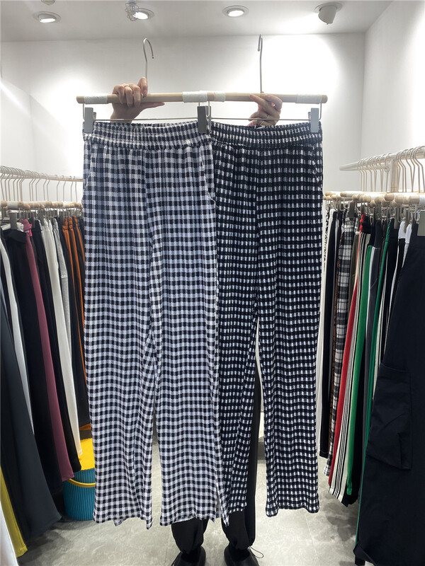 【F】 Lattice fashion loose casual pants 1507\hbx