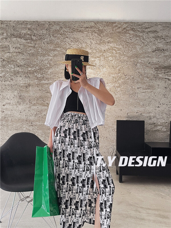[T.Y Tangyuan family] graphic printing comfortable skirt 2088\ozq