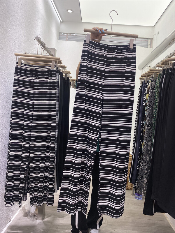 [.Ms No.2] stripe straight tube slim casual pants ys1-2254\lsw