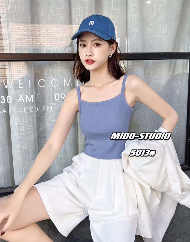 [Mido] solid color comfortable short tank / sling 5013\lsl