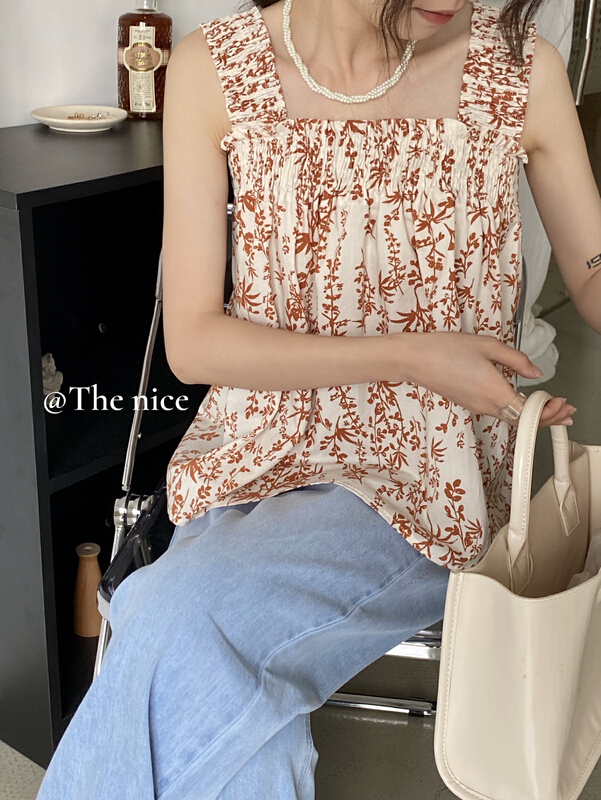 [the nice] Vintage Floral tank top / sling a9289\hjy