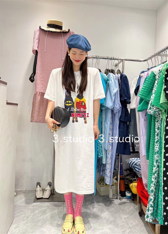 [3.studio] casual and comfortable Dog Print Dress 22363\xyy