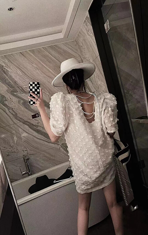 [lidada] embroidered backless loose dress 2742\hbx