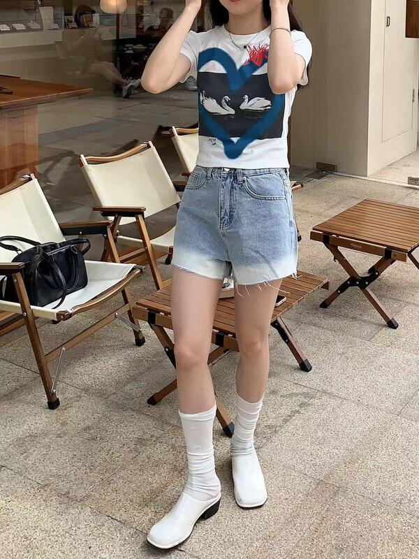 [Hua Muzi] gradient versatile denim shorts b70079\zxl