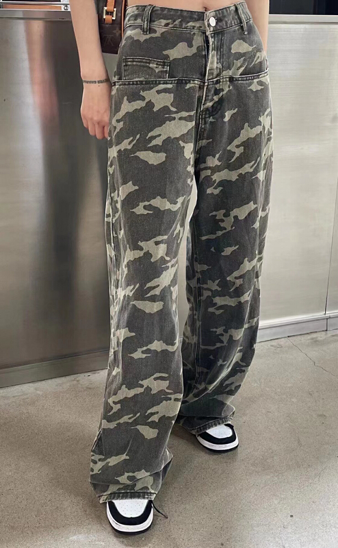 [buyer Yan Xuan - God of wealth] loose camouflage personalized jeans 2333\cl