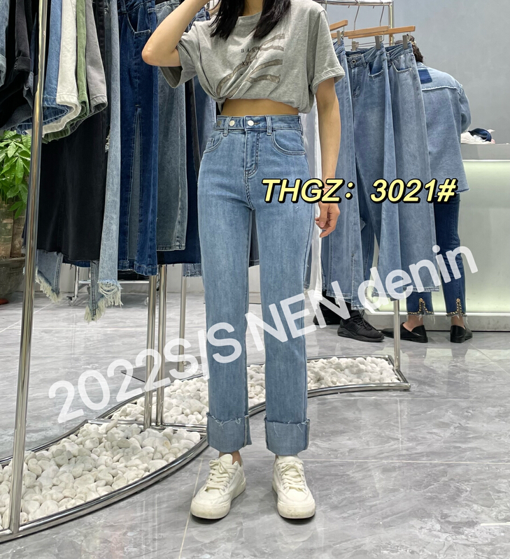 [fairy tale princess] Korean style high elastic thin anti foot cigarette jeans 3021-5\hjy